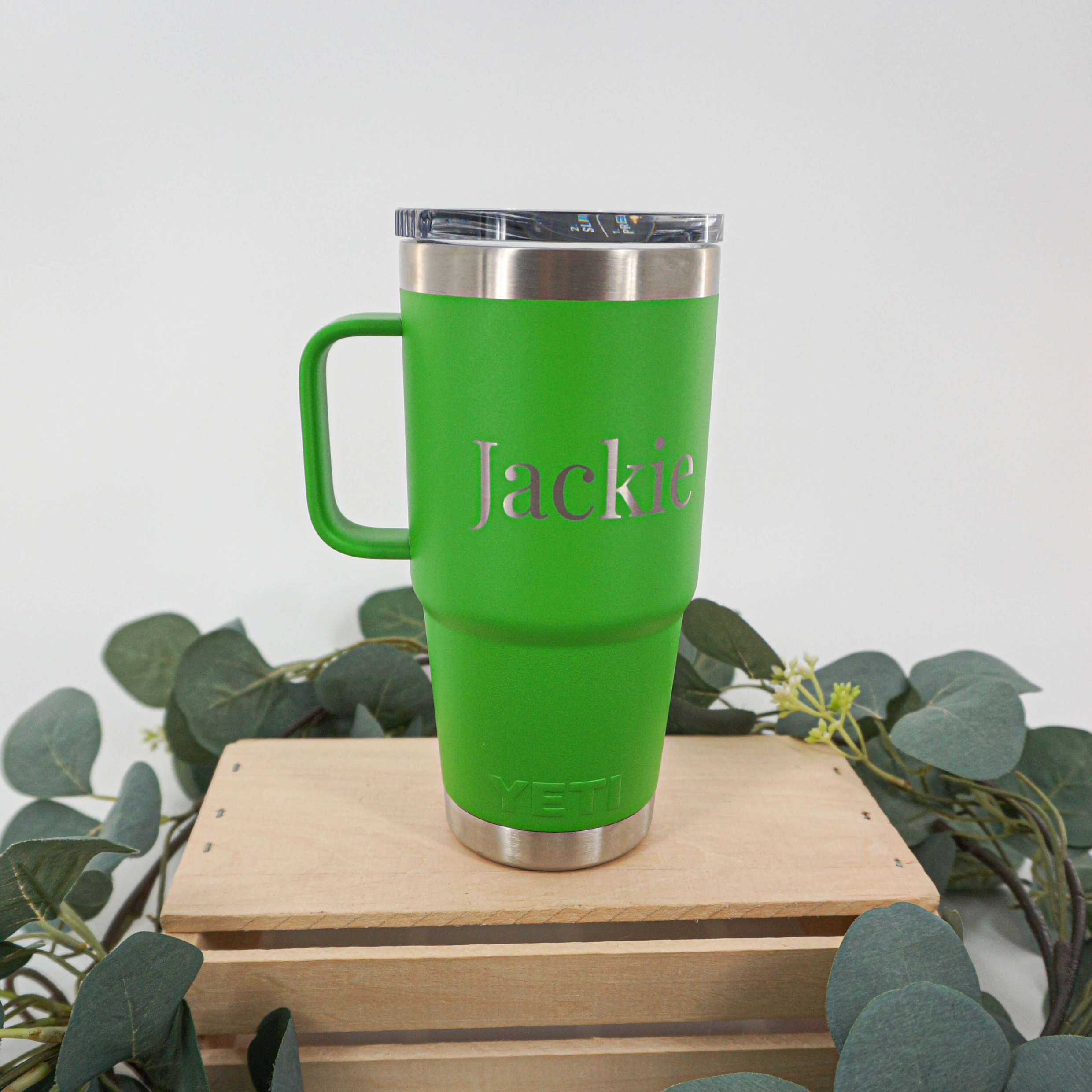 Custom Laser Engraved 30oz YETI Rambler Travel Mug with Stronghold Lid –  Curated by Kayla