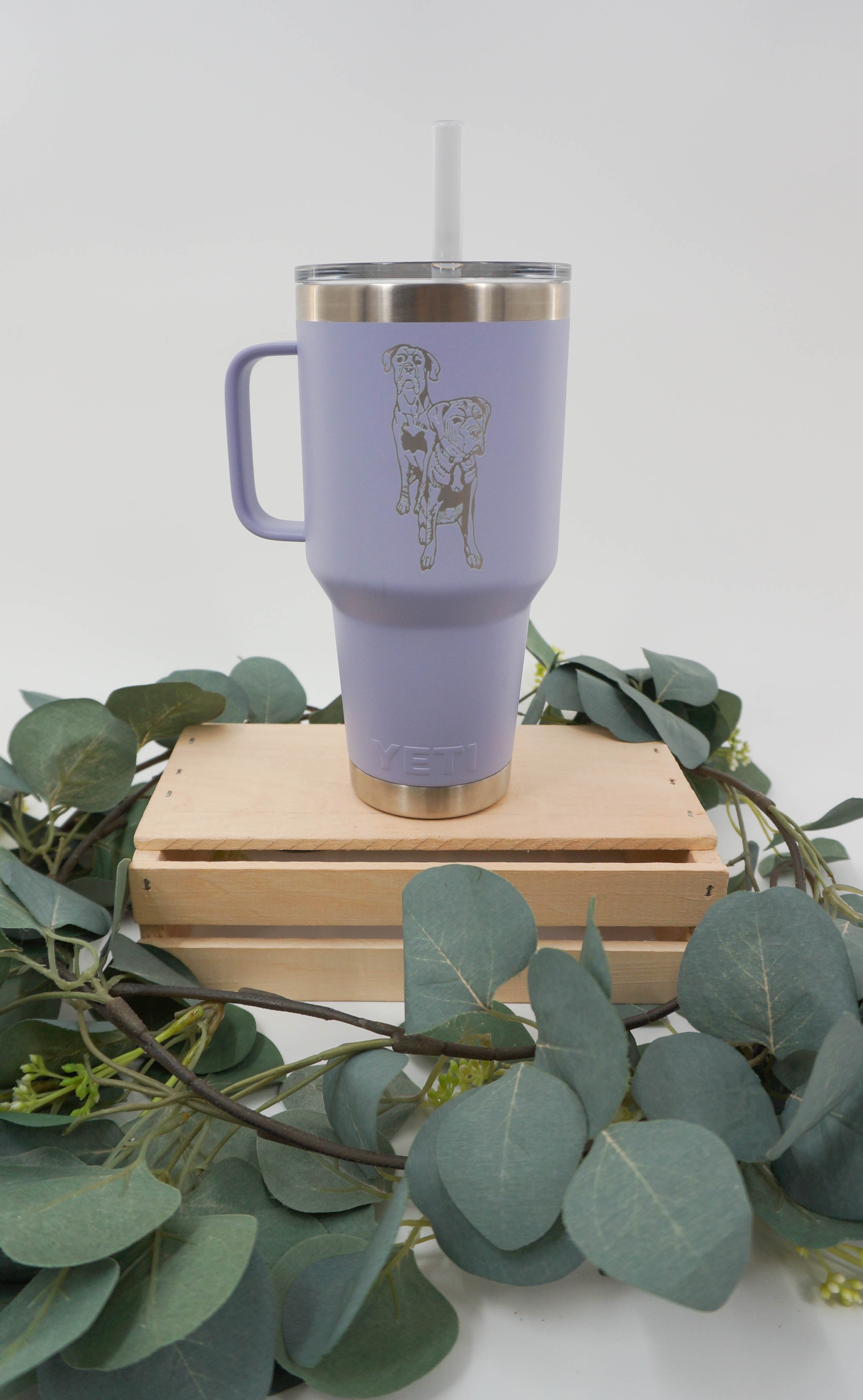 CBK Custom Laser Engraved 35oz YETI Rambler Mug with Straw Lid